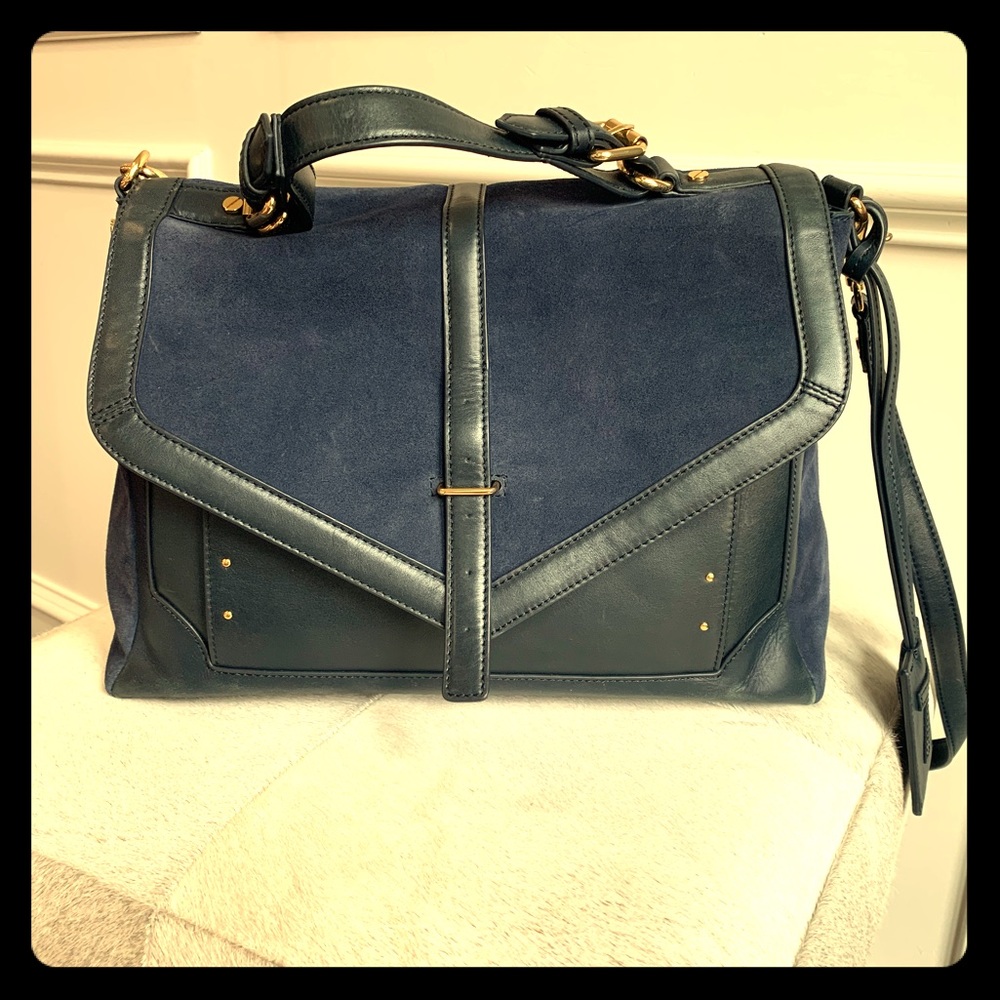 Tory Burch Navy and Black Satchel